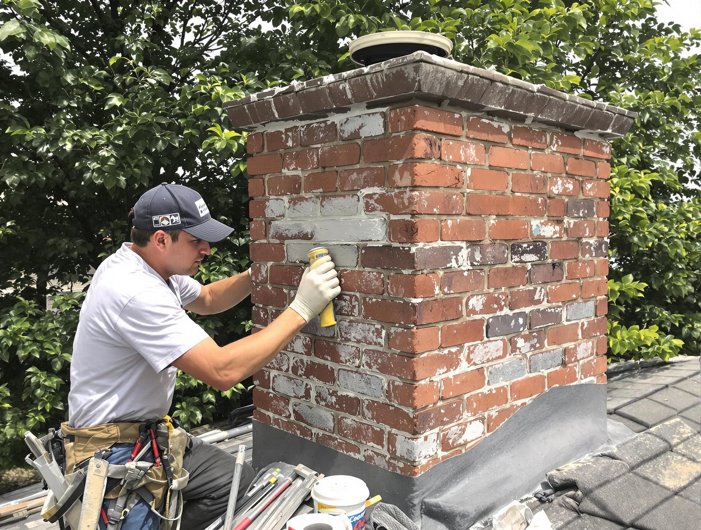 Ridgewood Chimney Sweep restoring an aging chimney in Ridgewood, NJ