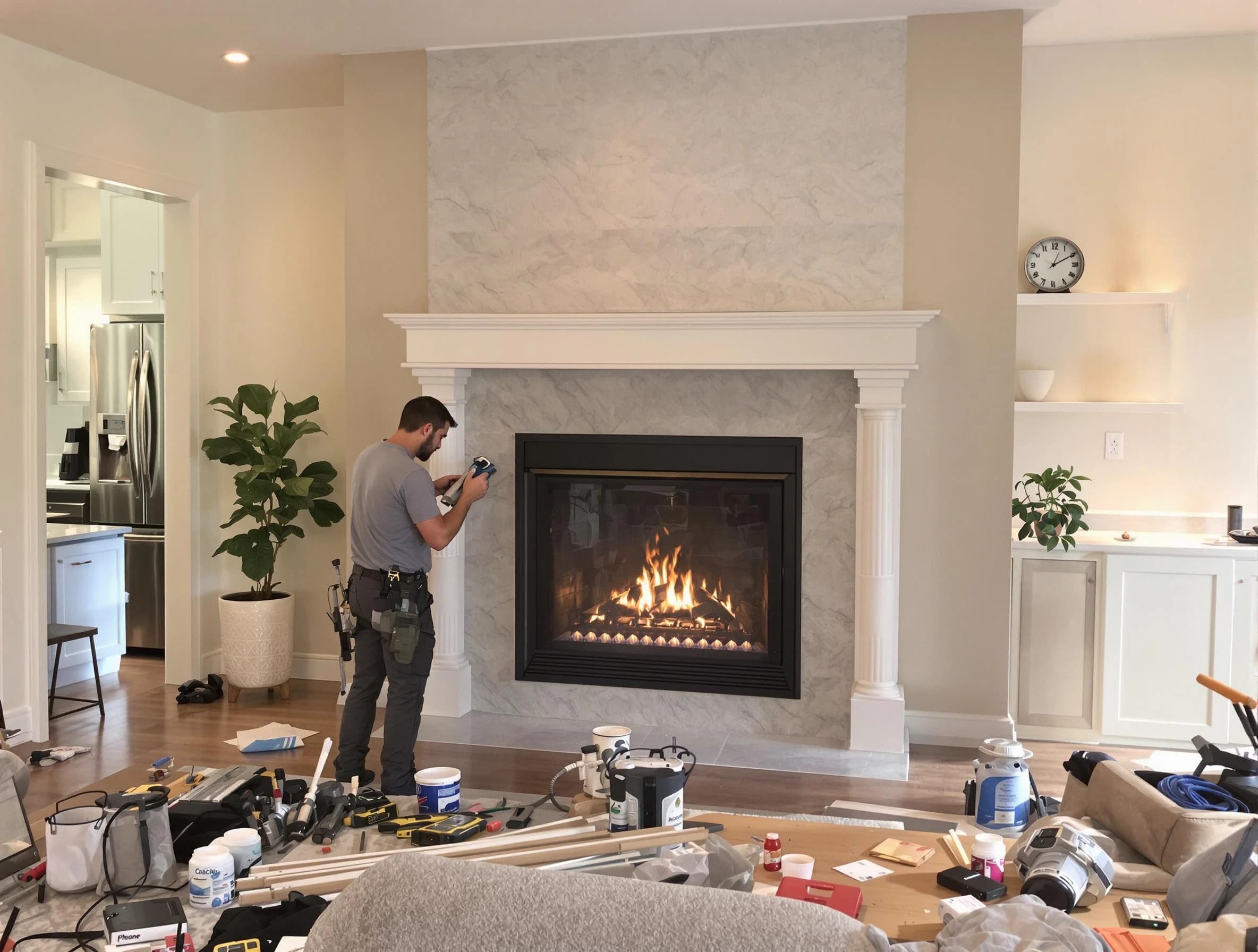 Newly installed fireplace by Ridgewood Chimney Sweep in Ridgewood, NJ