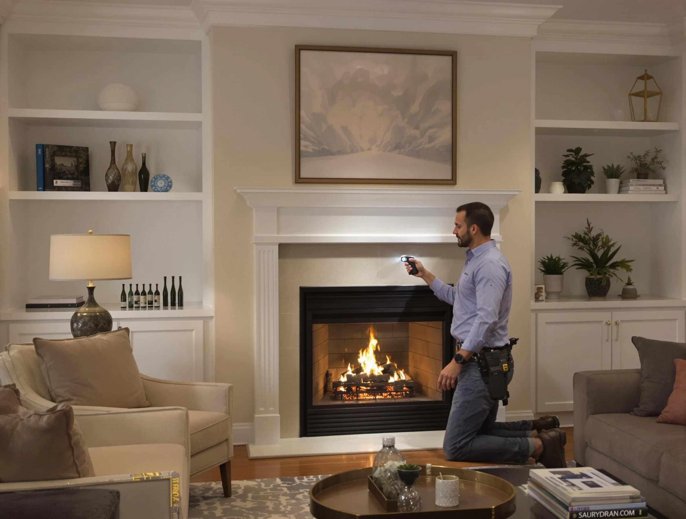 Ridgewood Chimney Sweep conducting a fireplace safety inspection in Ridgewood, NJ