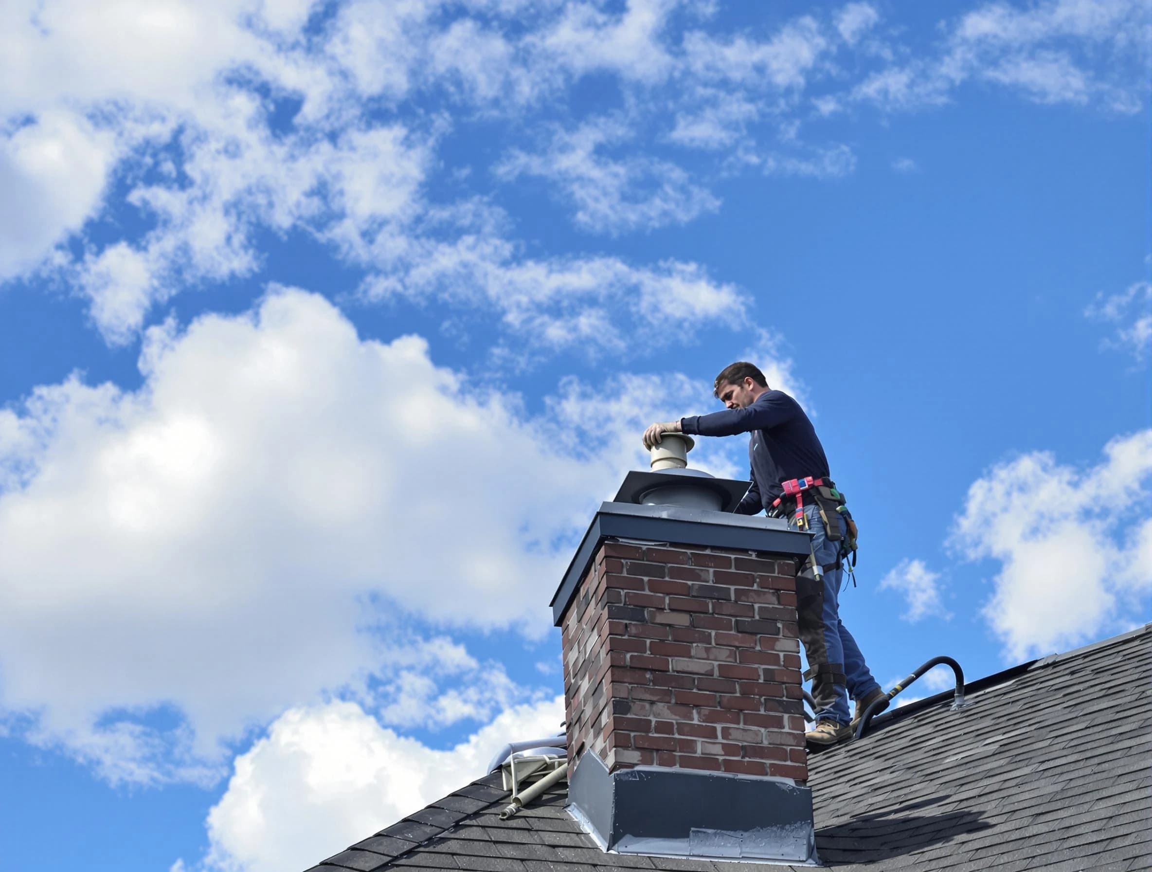 Ridgewood Chimney Sweep installing a sturdy chimney cap in Ridgewood, NJ