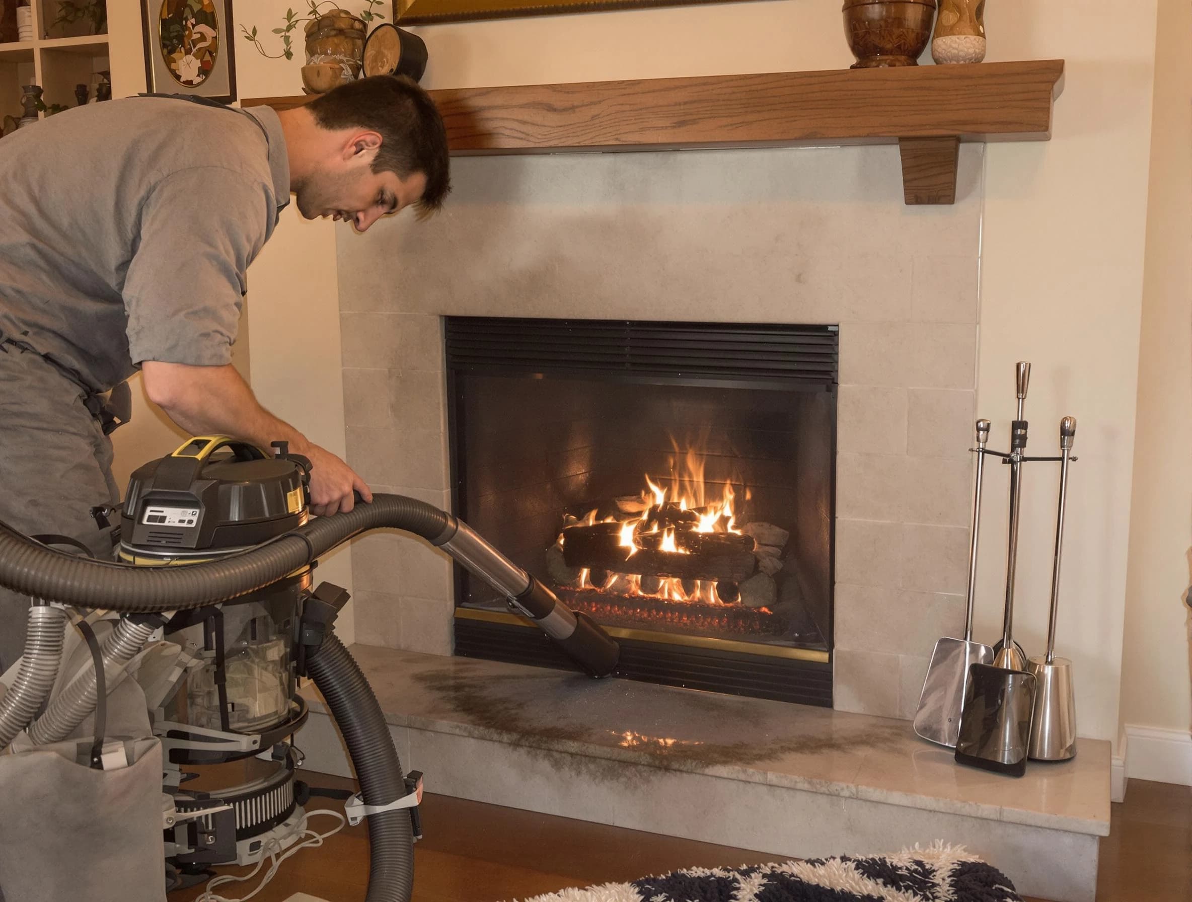 Routine fireplace upkeep by Ridgewood Chimney Sweep in Ridgewood, NJ
