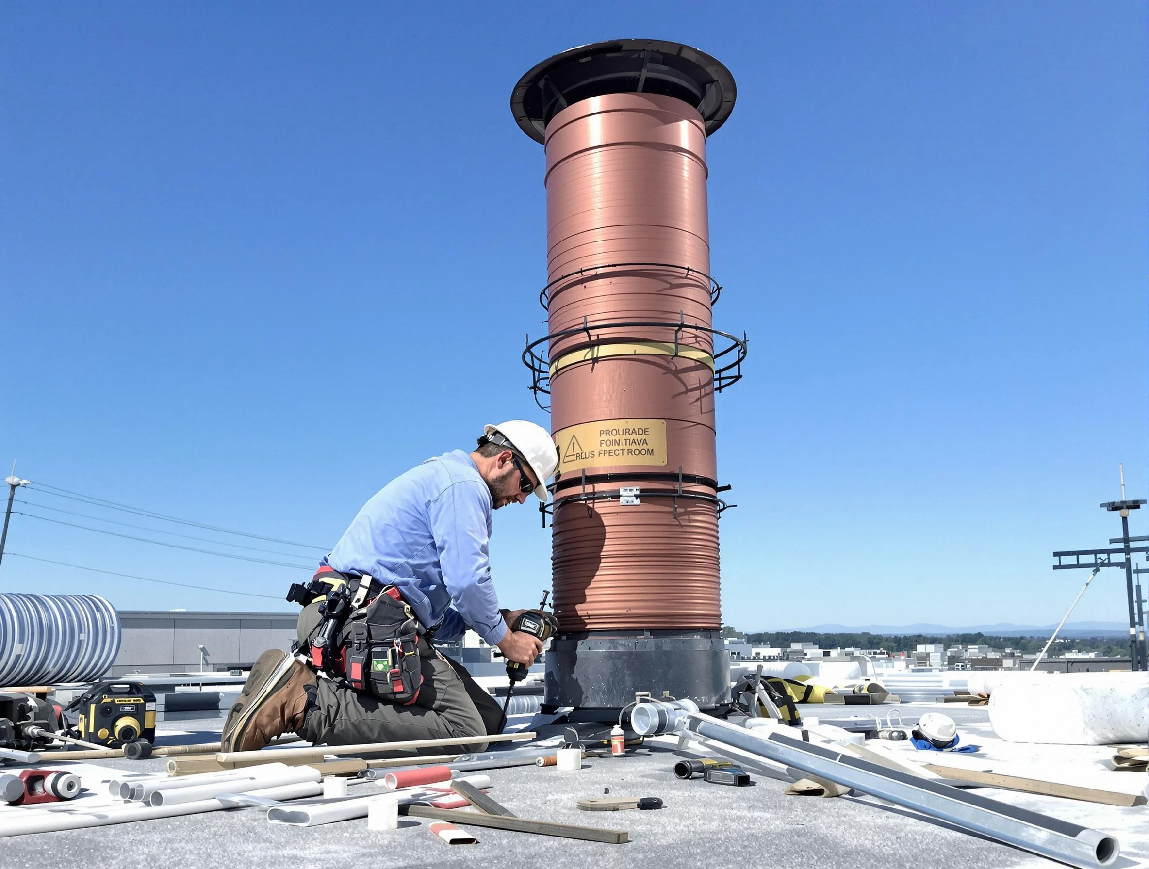 Installed chimney liner by Ridgewood Chimney Sweep in Ridgewood, NJ