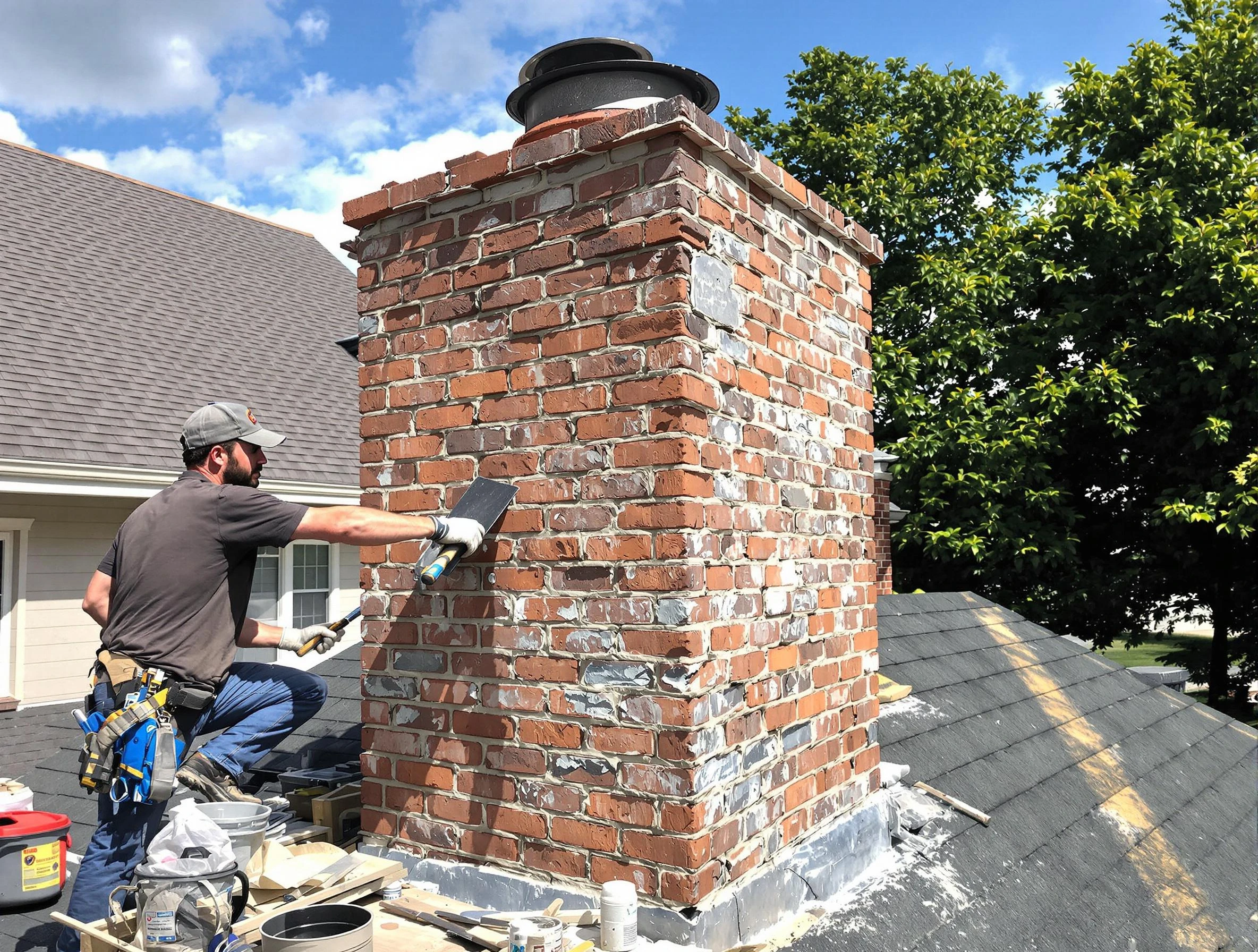 Completed chimney rebuild by Ridgewood Chimney Sweep in Ridgewood, NJ