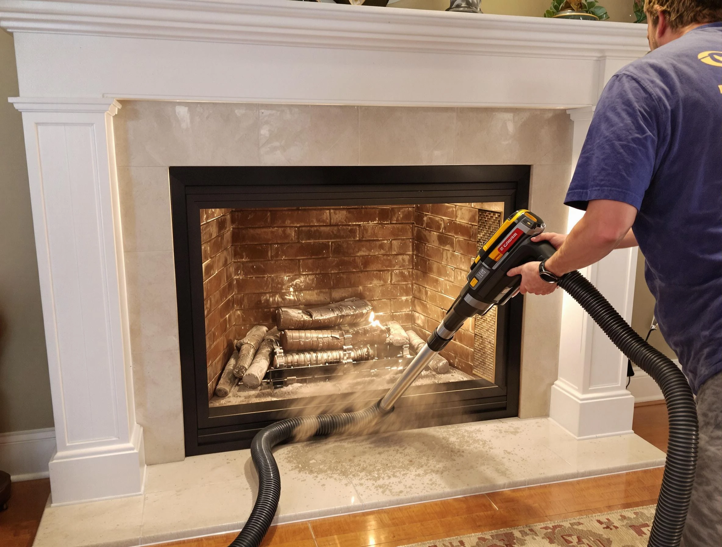 Fireplace cleaning performed by Ridgewood Chimney Sweep in Ridgewood, NJ