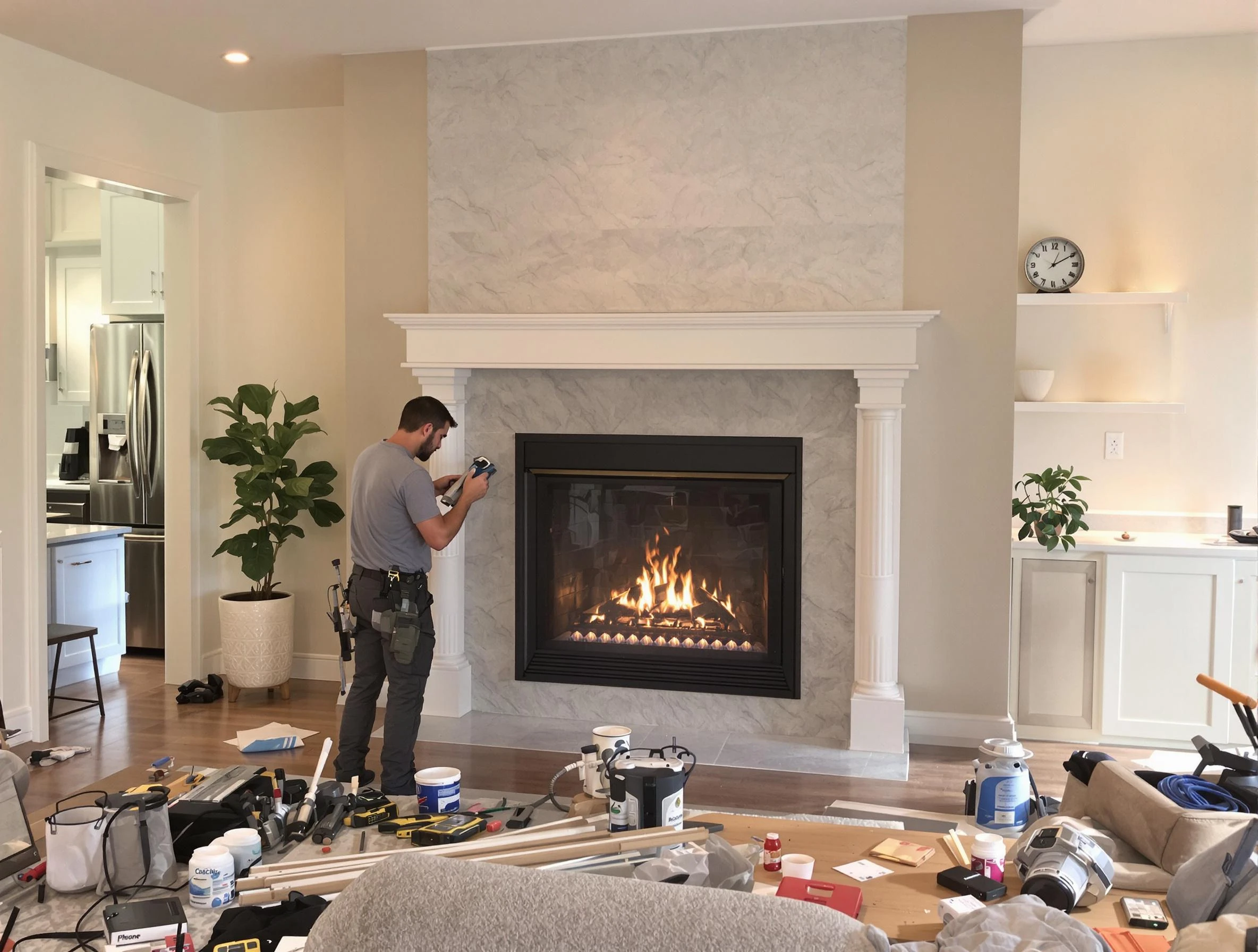 Newly installed fireplace by Ridgewood Chimney Sweep in Ridgewood, NJ