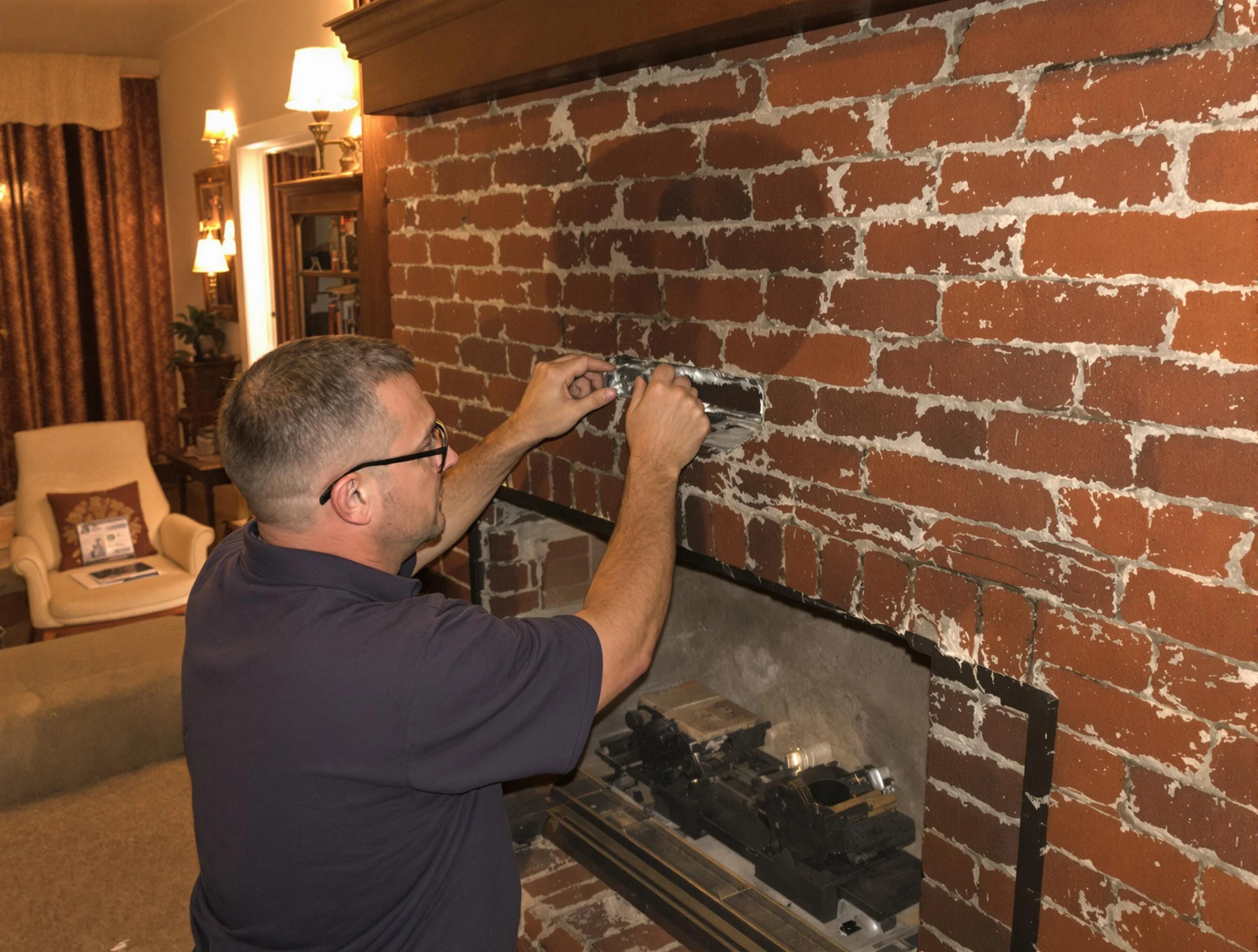 Ridgewood Chimney Sweep expert fixing a fireplace in Ridgewood, NJ