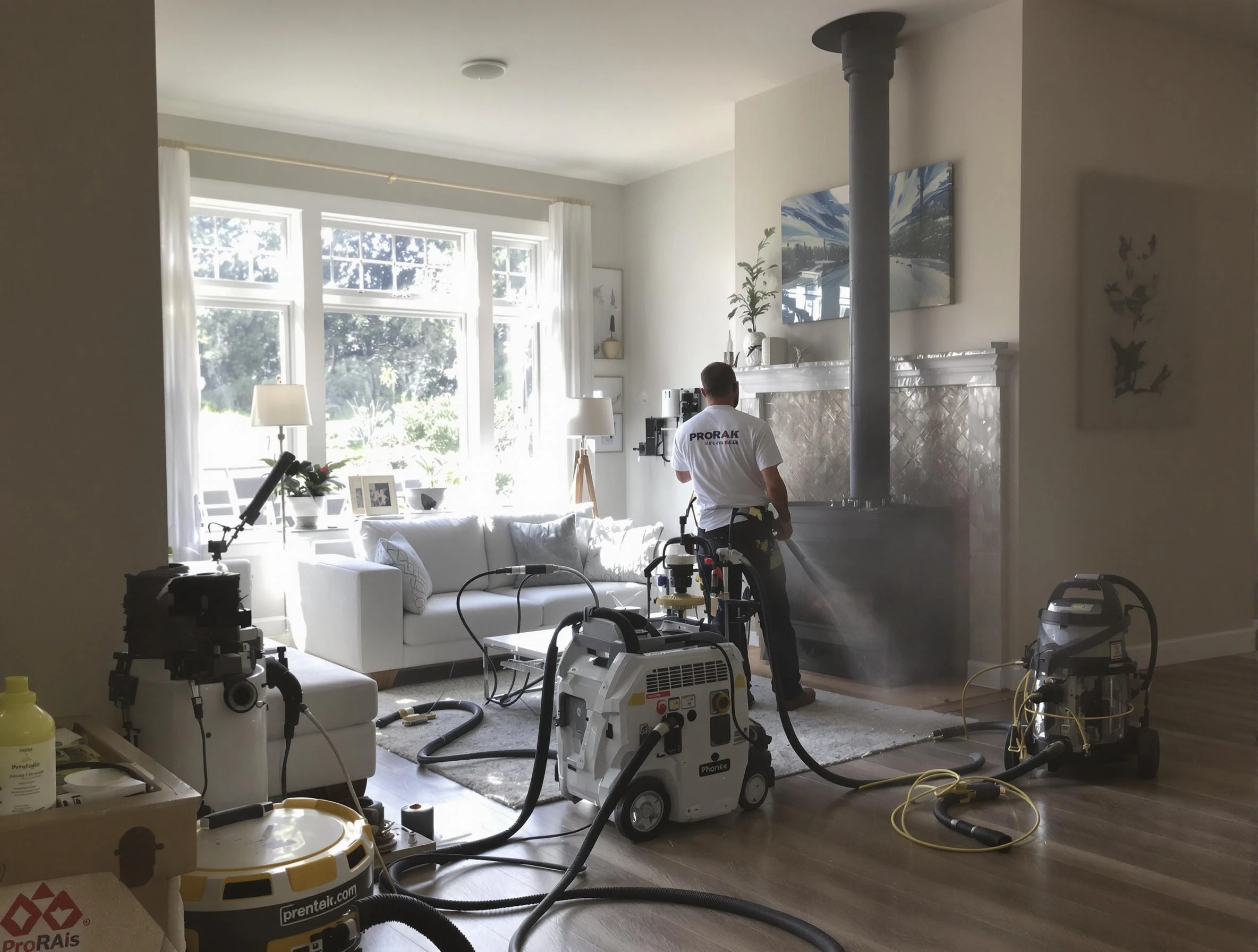 Soot removal service by Ridgewood Chimney Sweep for a fireplace in Ridgewood, NJ